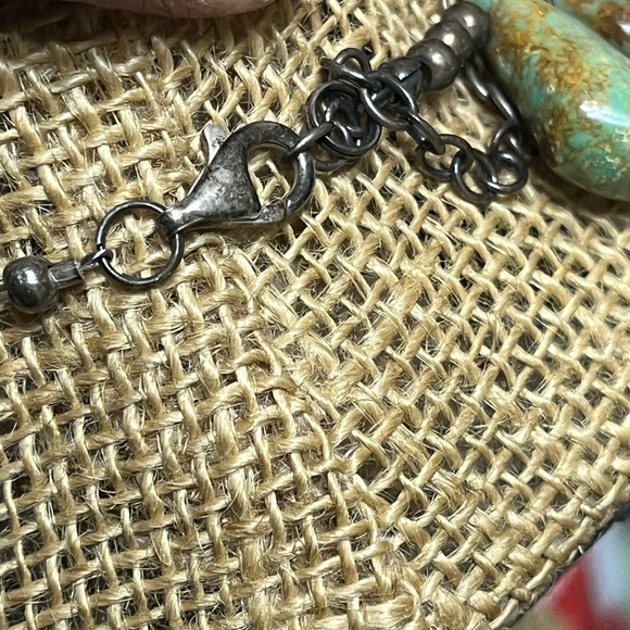Vintage Green Turquoise Sterling Necklace - Picture 14 of 14